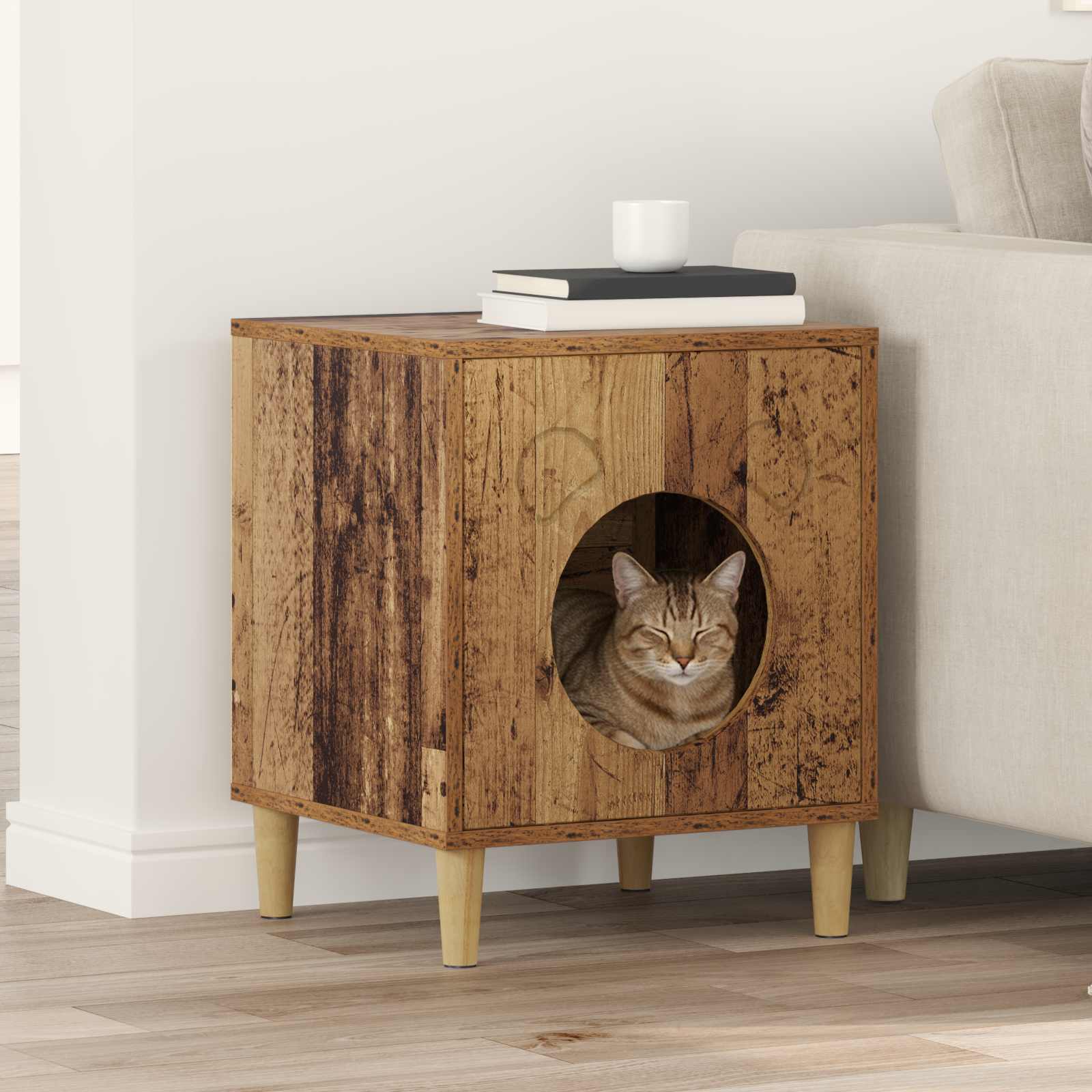 Kattenhuis 42,5 X 40 X 53 Cm Bewerkt Hout